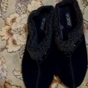 Sporto black leather suede shoe size 9 1/2 .
